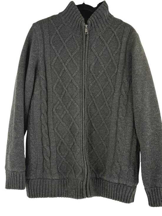 Northwest Territory Other - Northwest Territory Men's Gray Full-Zip Cable Knit Sweater,  Size M
